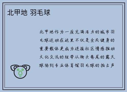 北甲地 羽毛球